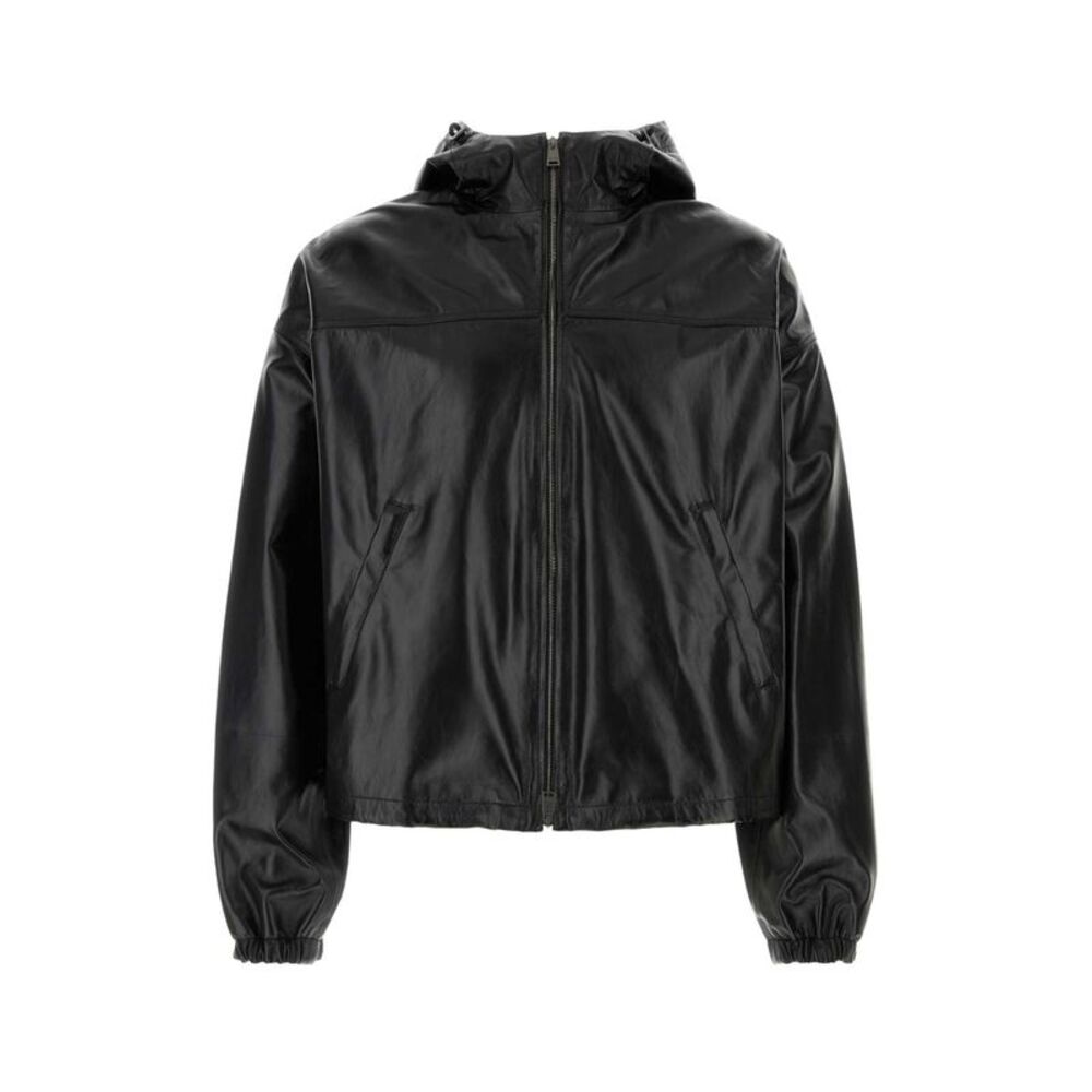 Fendi Men Black Leather Jacket